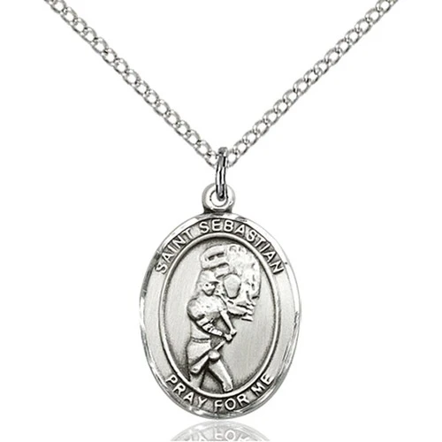 St. Sebastian Softball Pendant, Bliss, Sterling Silver