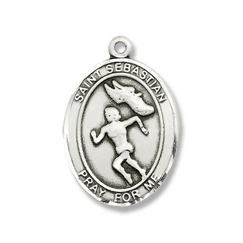 St. Sebastian Track & Field Pendant with Chain, Bliss, Sterling Silver - Image 2