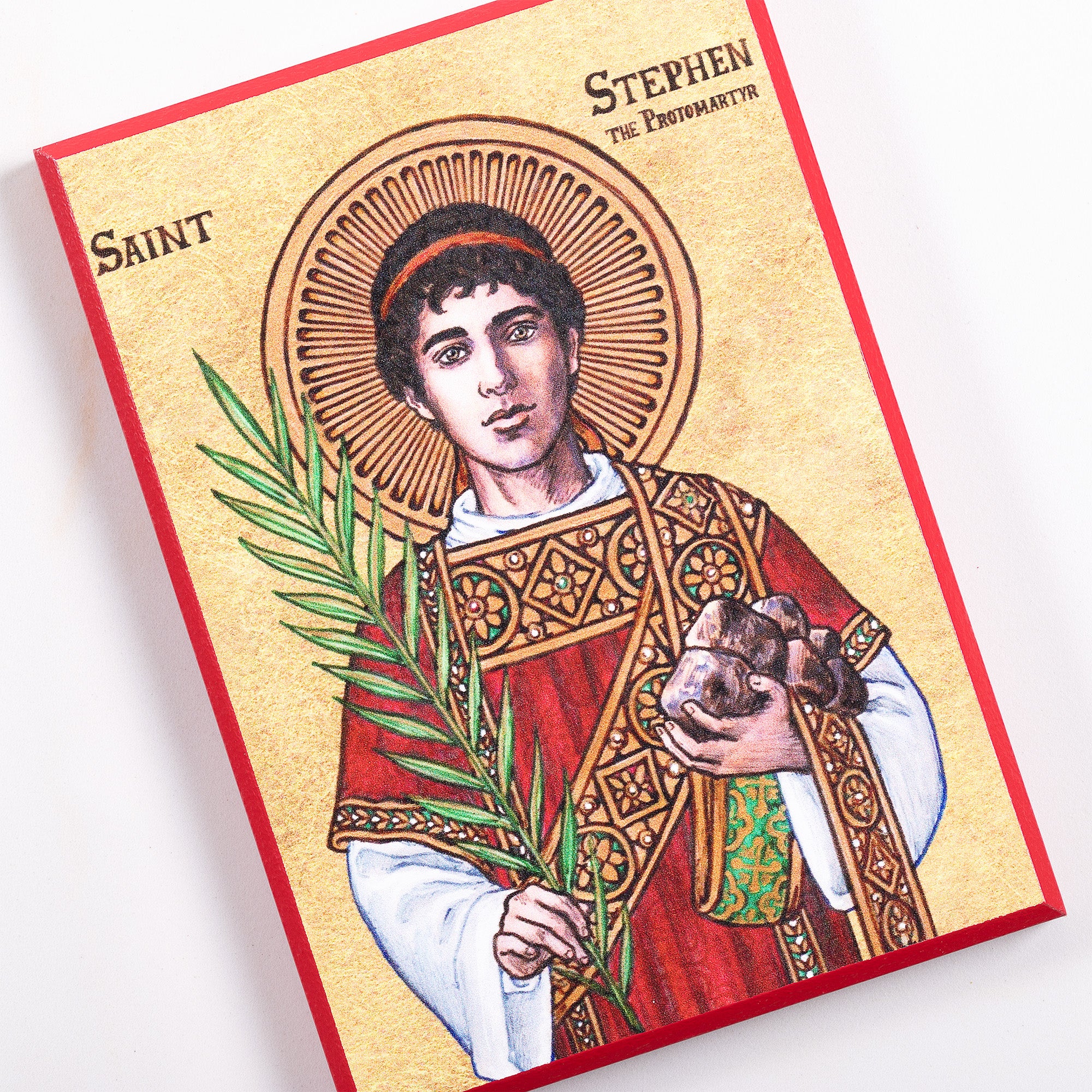 St. Stephen Modern Icon Plaque - 5" x 7" - Image 4