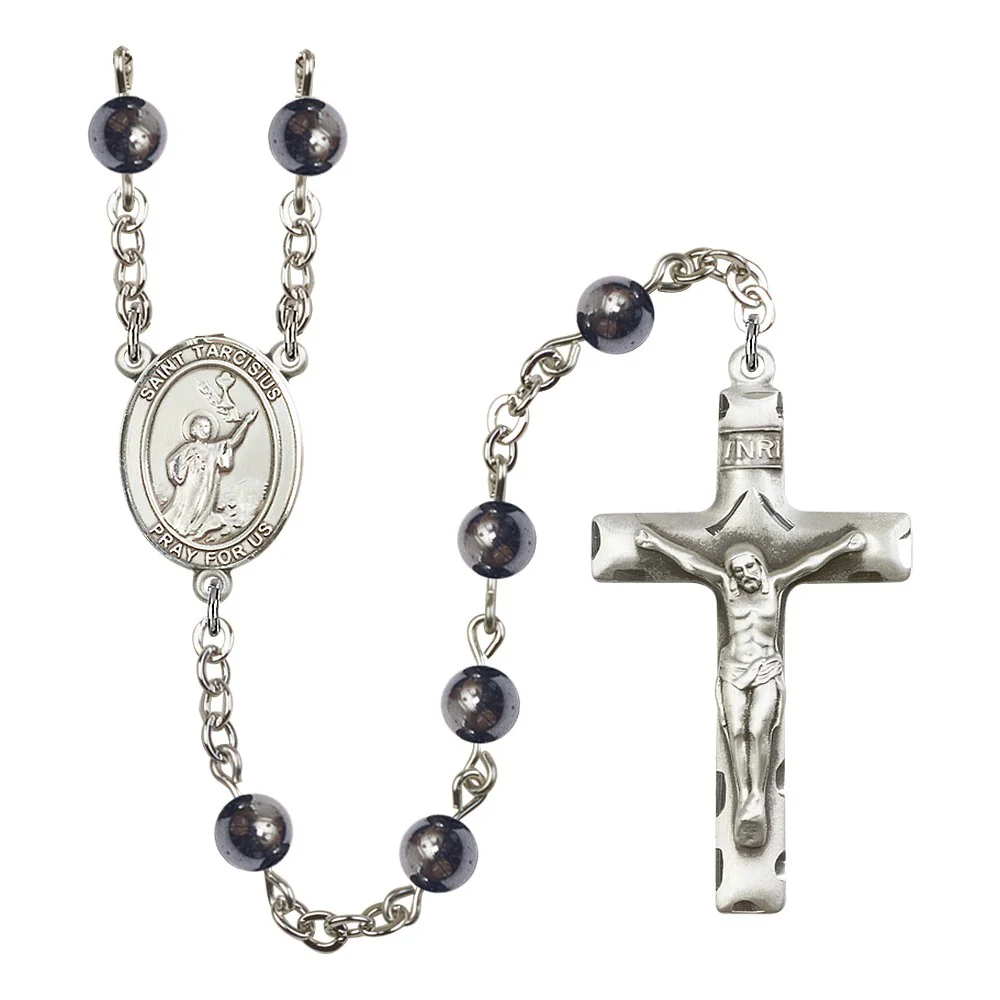 St. Tarcisius 6mm Hematite Rosary