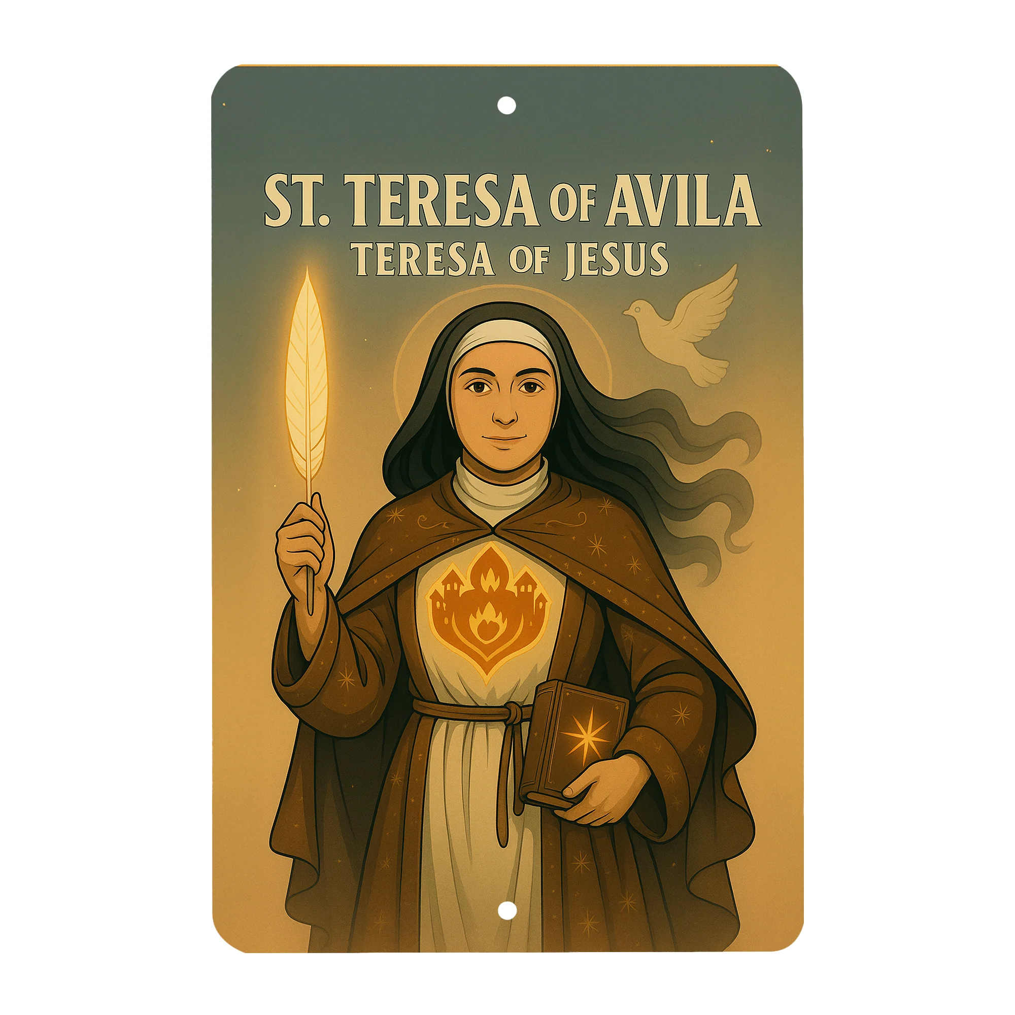St. Teresa Avila Superhero Tin Sign - Image 2