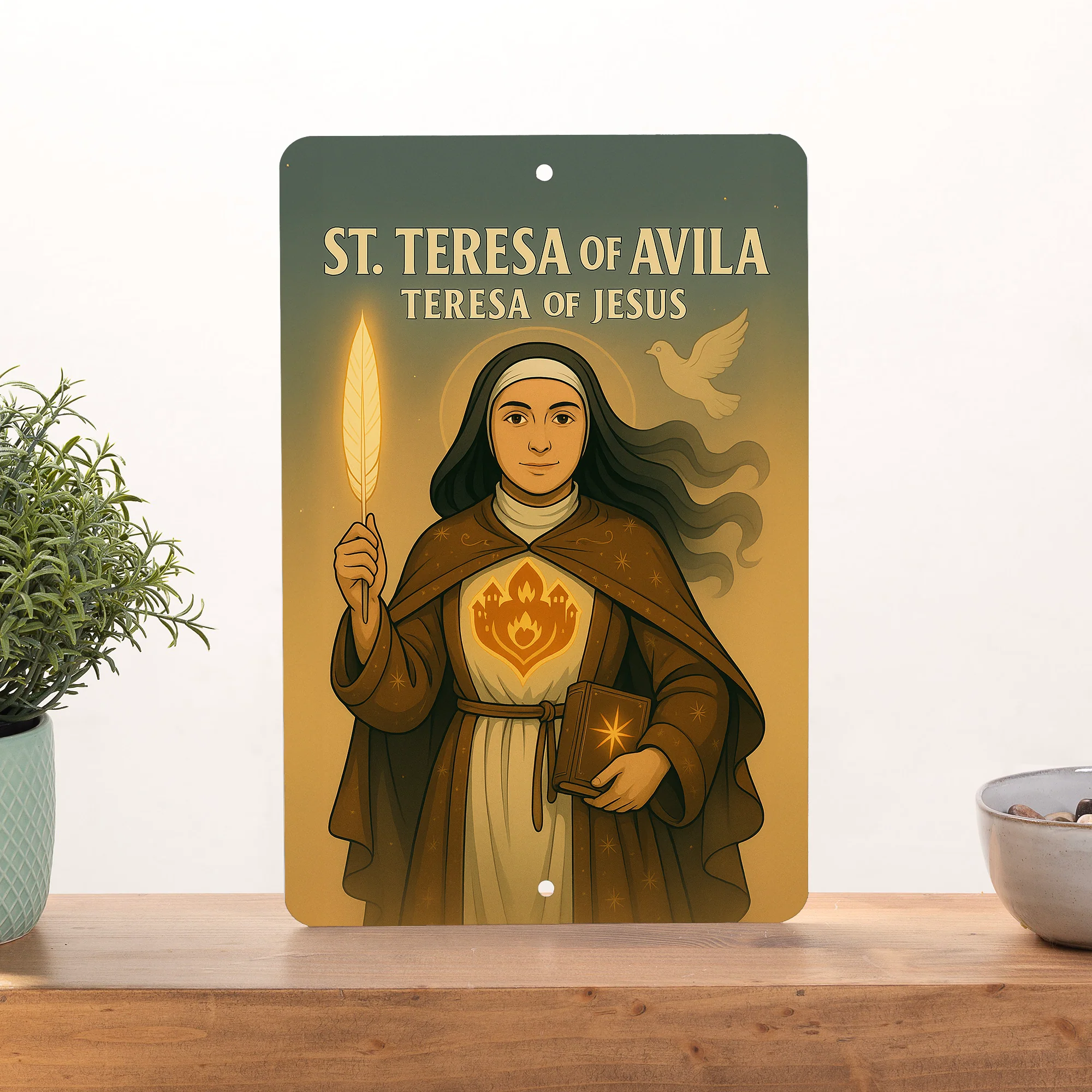 St. Teresa Avila Superhero Tin Sign - Image 3