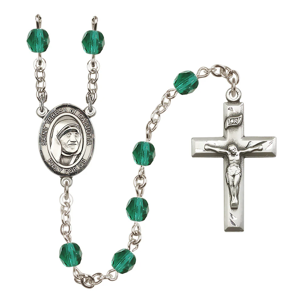 St. Teresa of Calcutta (Mother Teresa) Crystal Birthstone Rosary - Multiple Birthstones - Image 7