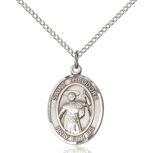 St. Theodore Stratelates Pendant, Bliss, Sterling Silver