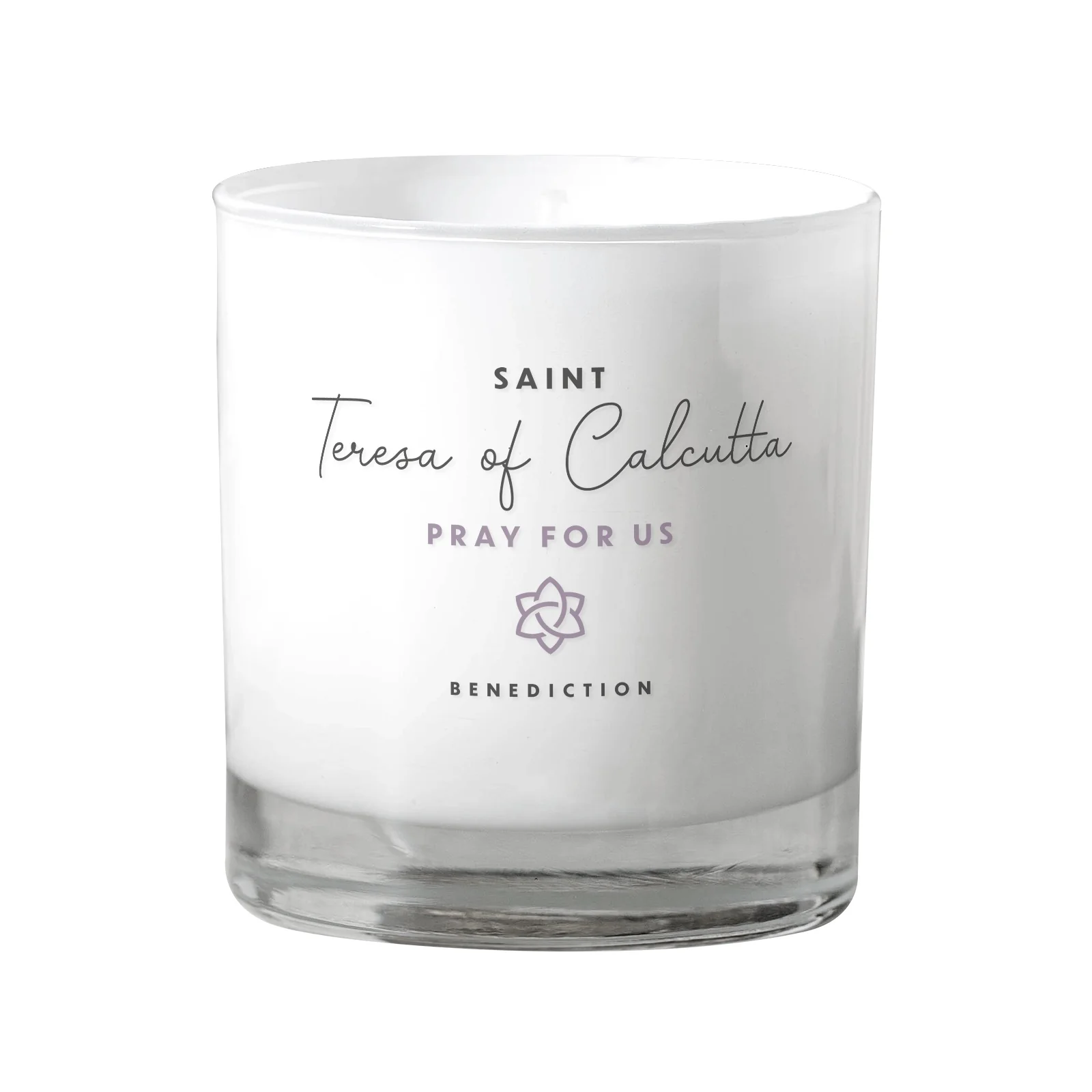 St. Theresa of Calcutta White Candle - Image 2