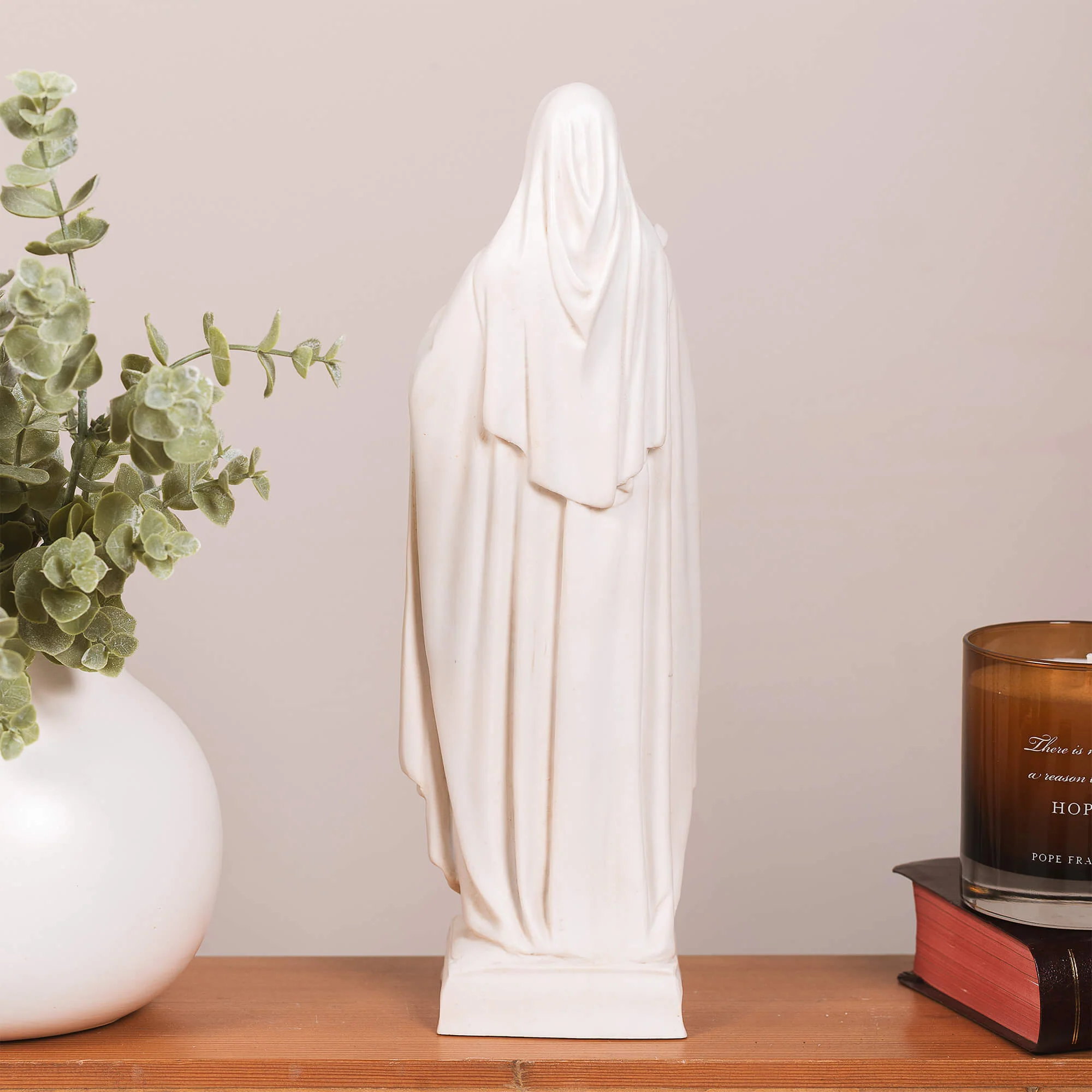 St. Therese Antique White Statue - 12.5" - Image 4