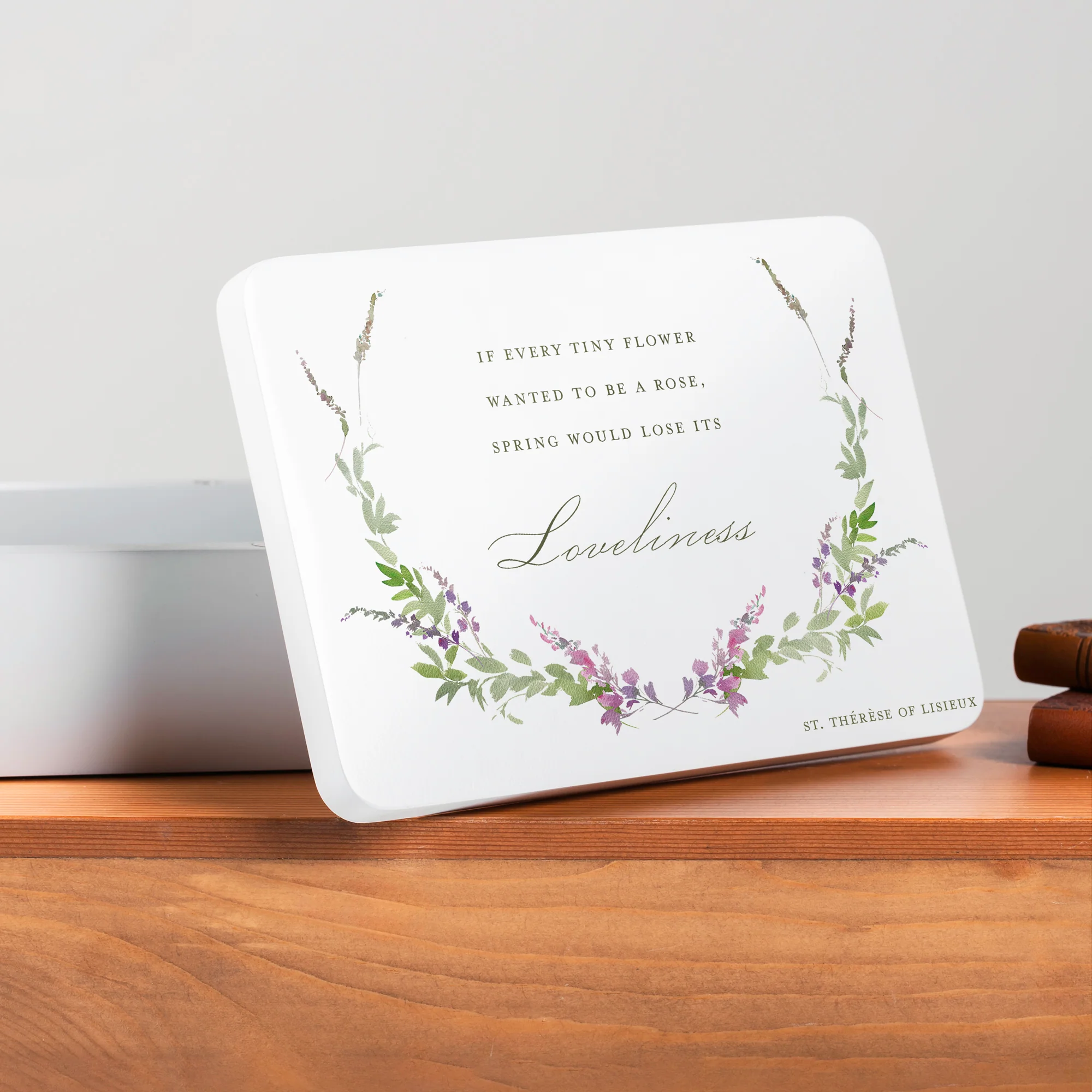 St Therese Floral Rosary Keepsake Box