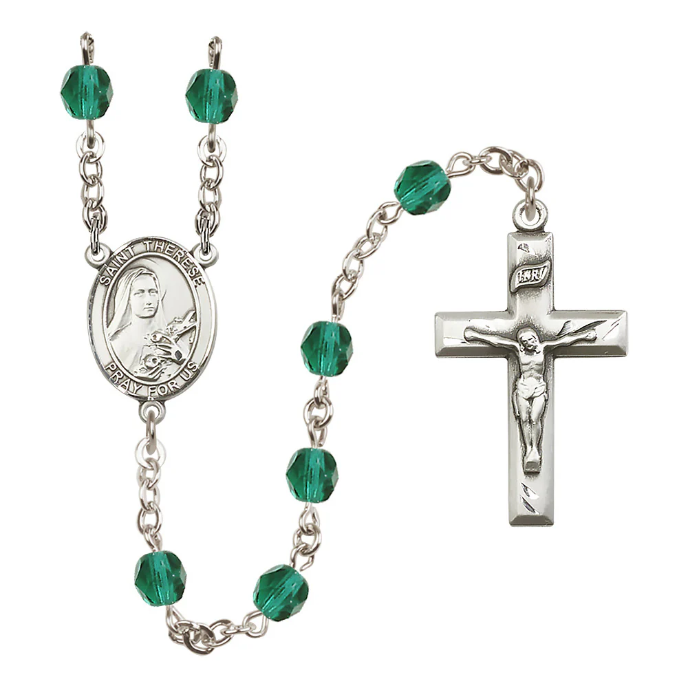 St. Therese of Lisieux Crystal Birthstone Rosary - Multiple Birthstones - Image 10