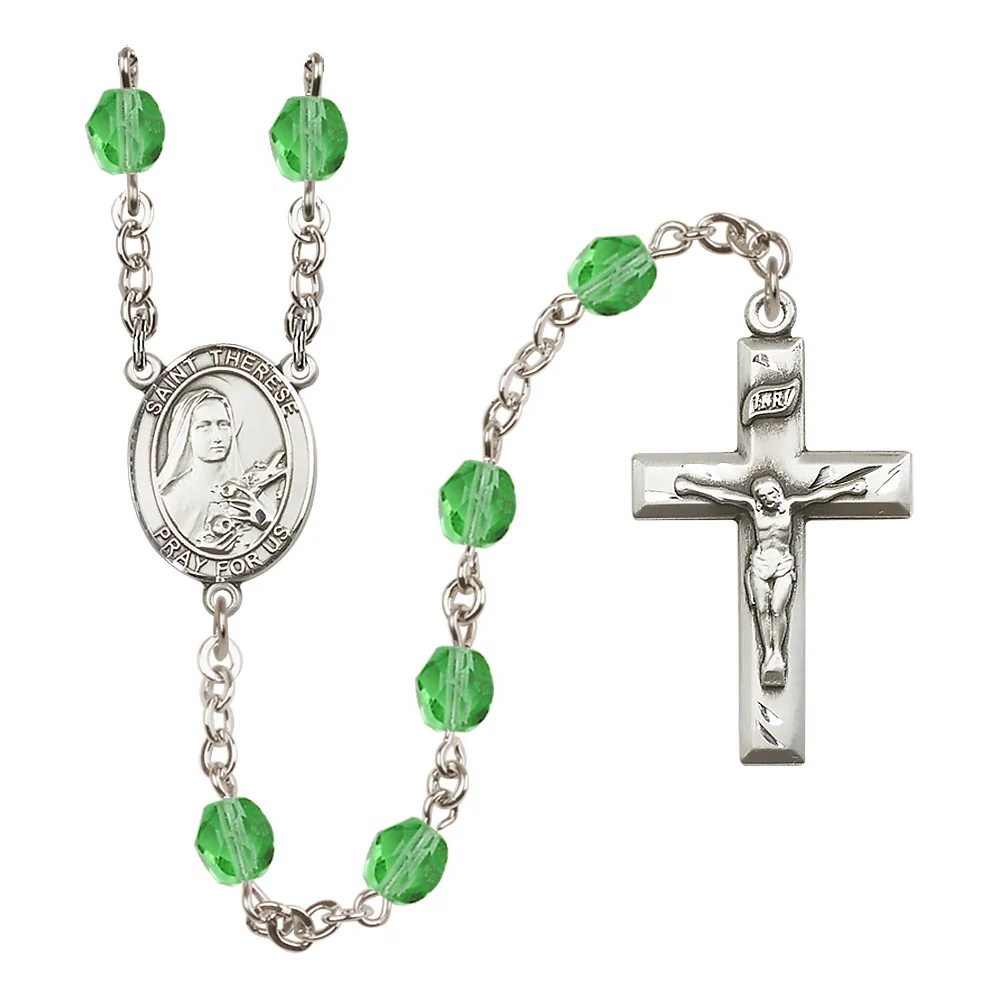 St. Therese of Lisieux Crystal Birthstone Rosary - Multiple Birthstones - Image 5