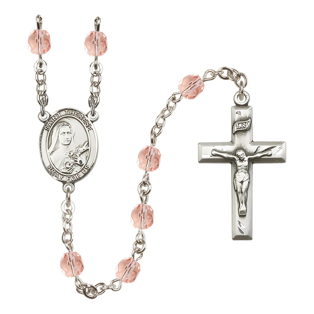 St. Therese of Lisieux Crystal Birthstone Rosary - Multiple Birthstones - Image 6