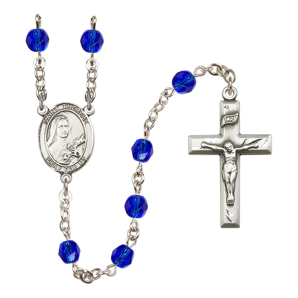 St. Therese of Lisieux Crystal Birthstone Rosary - Multiple Birthstones - Image 8
