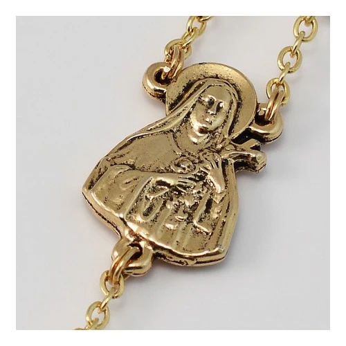 St. Therese Of Lisieux Gold Plated Rosary - Image 3