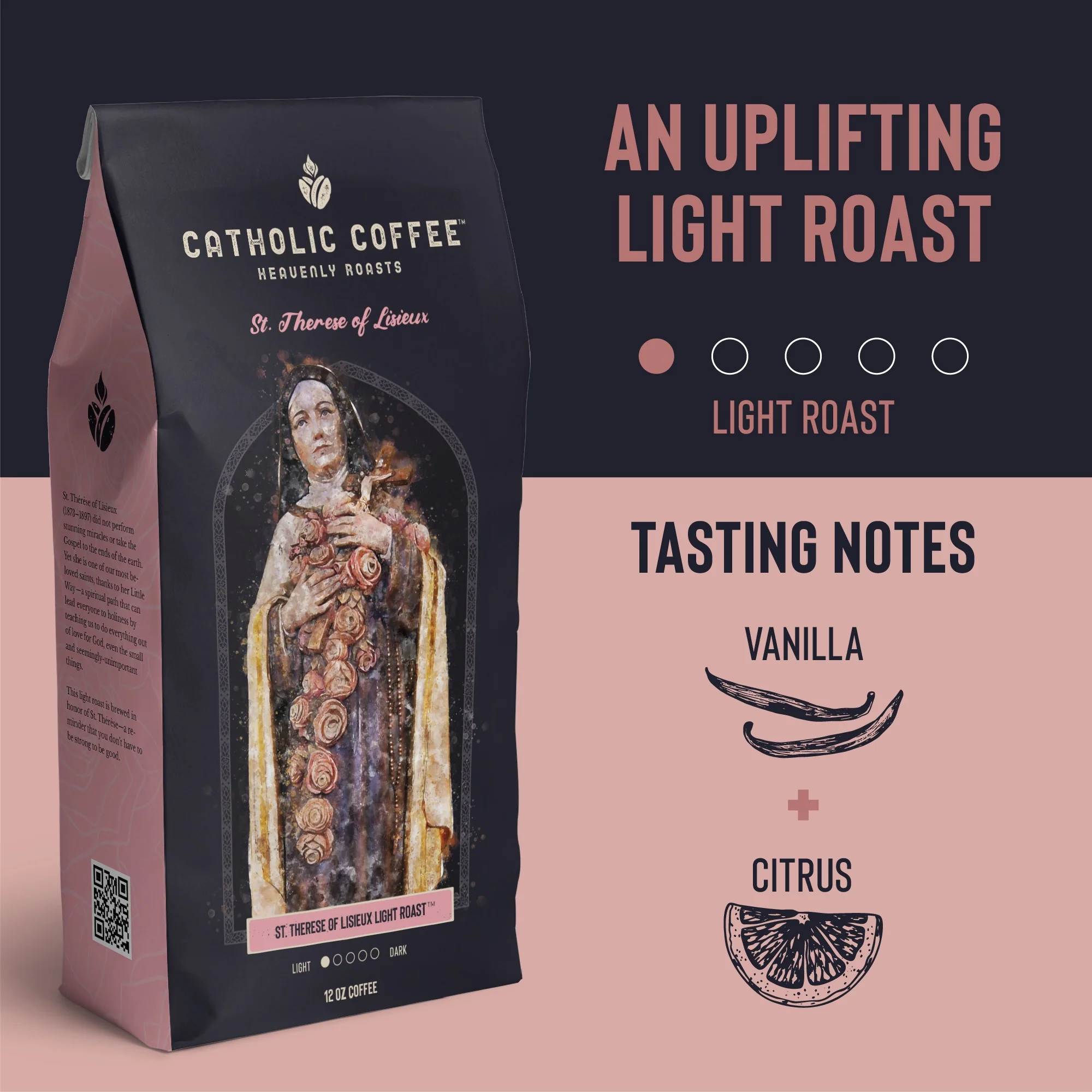 St. Therese of Lisieux Light Roast Coffee - 12 oz. Bag - Image 3