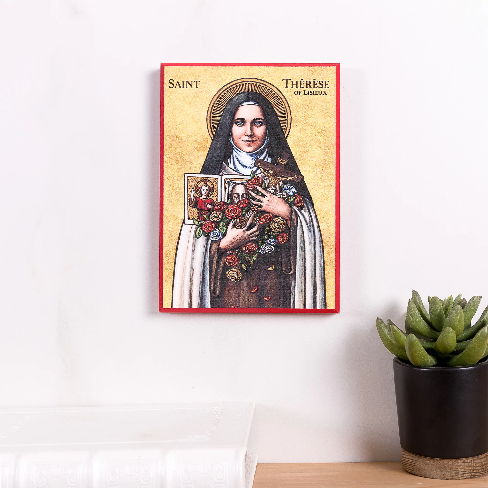 St. Therese of Lisieux Modern Icon Plaque - 5" x 7" - Image 3