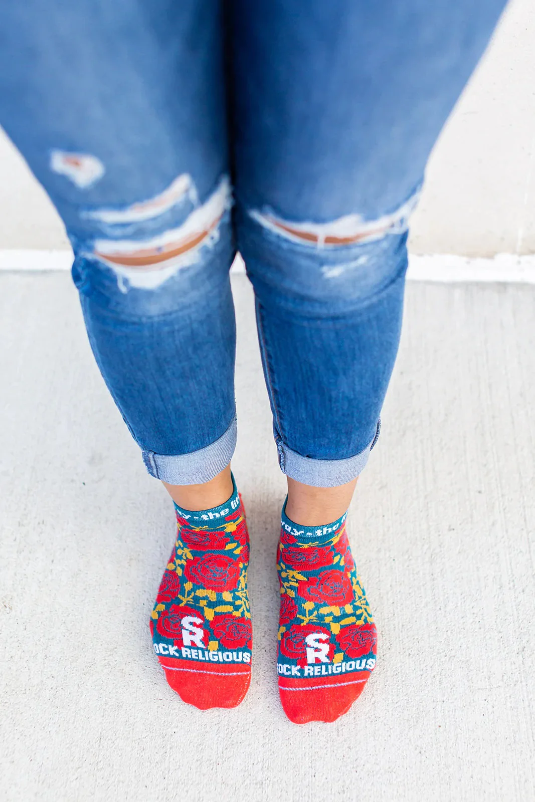 St. Therese of Lisieux No Show Adult Socks - Image 4