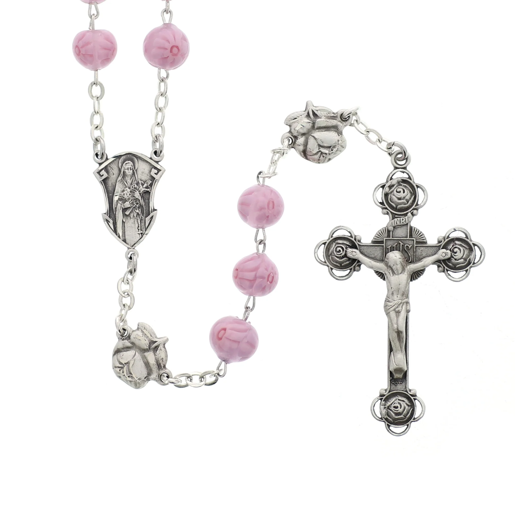 St. Therese Sterling Little Flower Rosary - Image 2