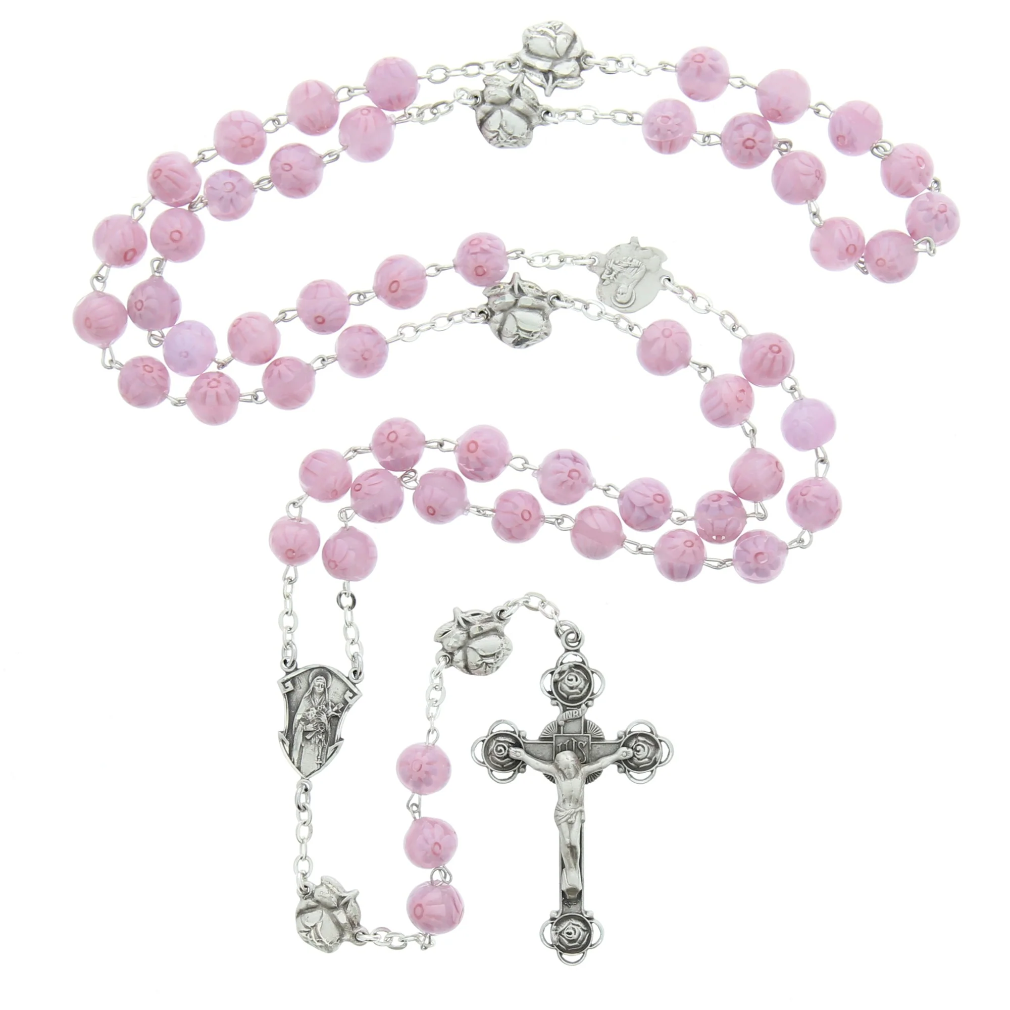 St. Therese Sterling Little Flower Rosary - Image 3