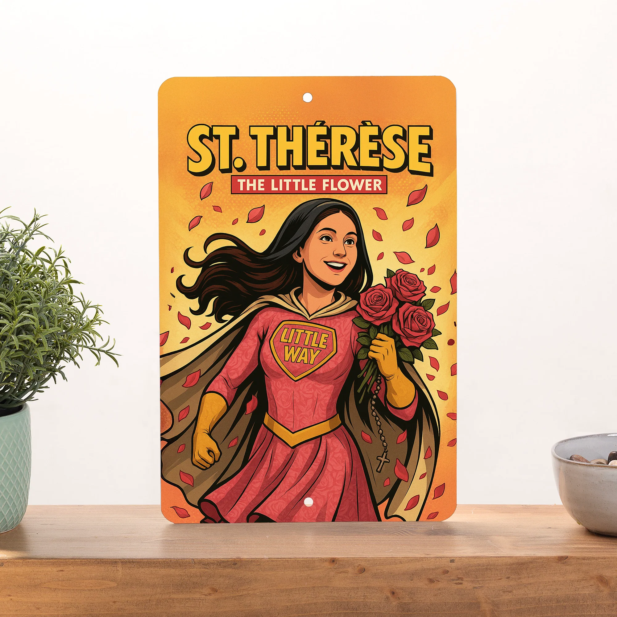 St. Thérèse Superhero Tin Sign - Image 3