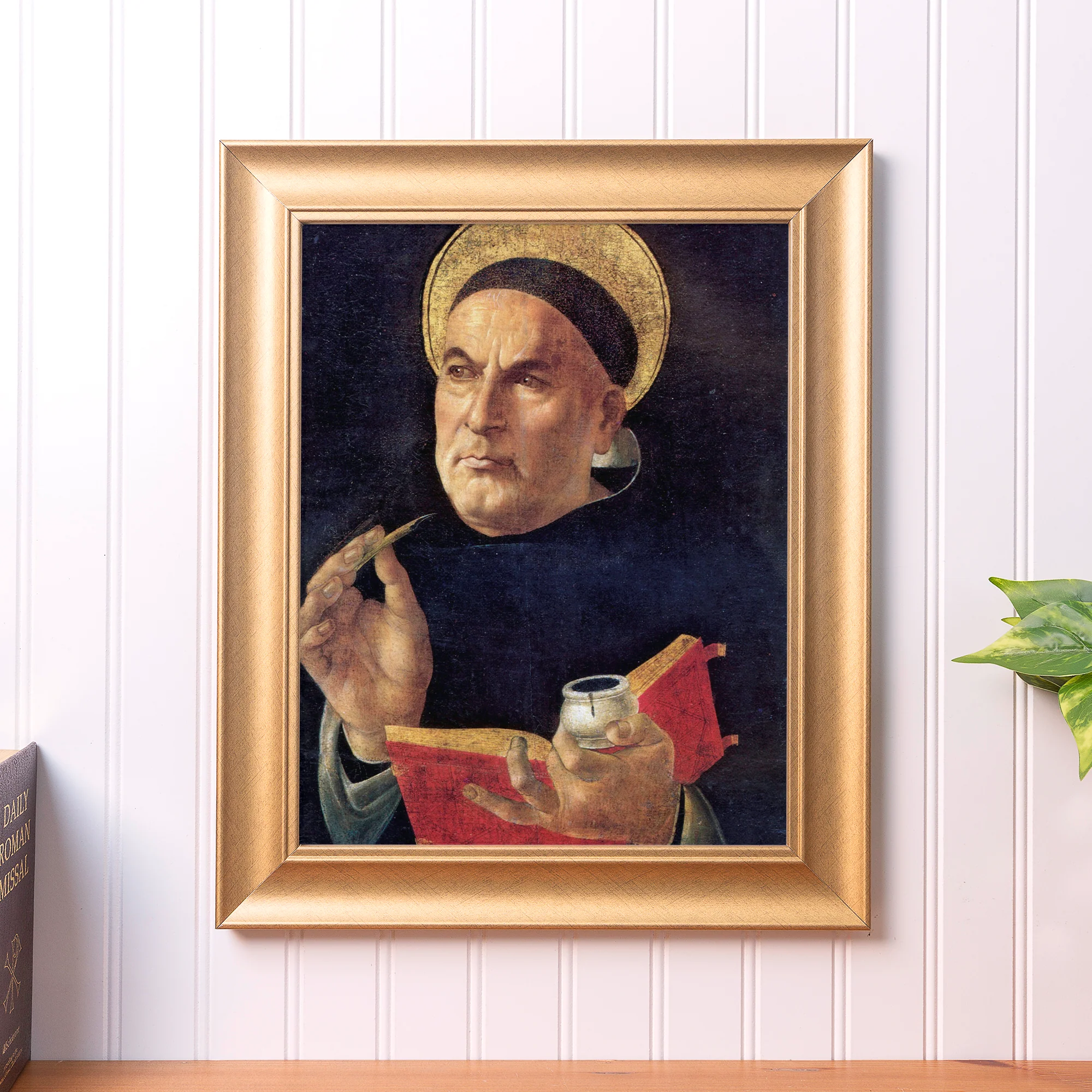 St. Thomas Aquinas Antique Gold Framed Print - Multiple Sizes - Image 3