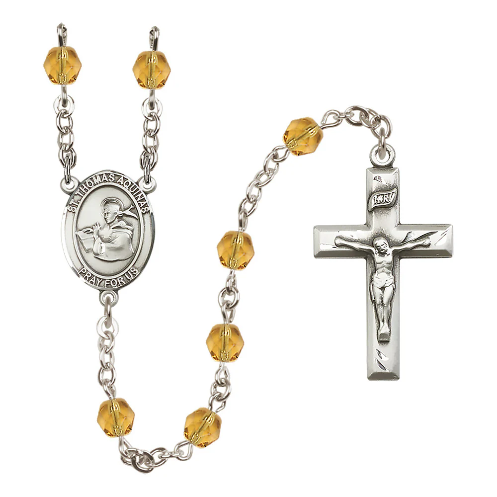 St. Thomas Aquinas Crystal Birthstone Rosary - Multiple Birthstones - Image 10