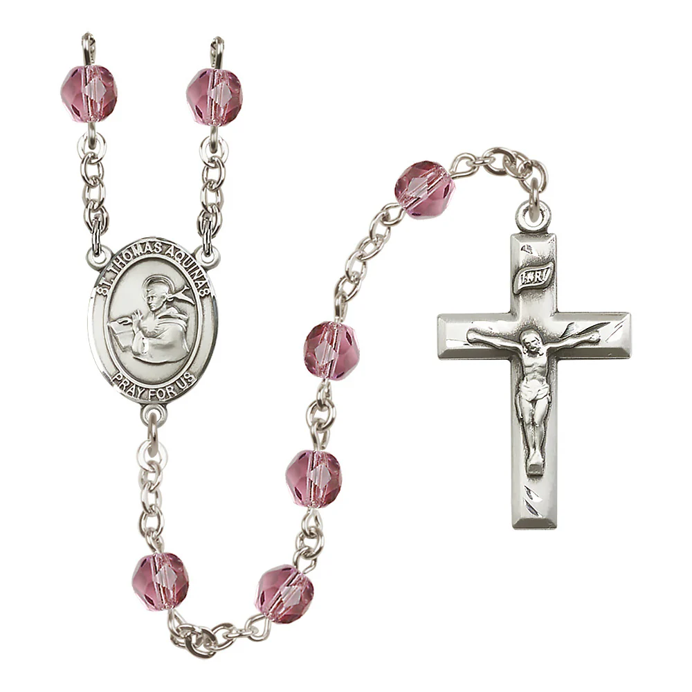 St. Thomas Aquinas Crystal Birthstone Rosary - Multiple Birthstones - Image 2