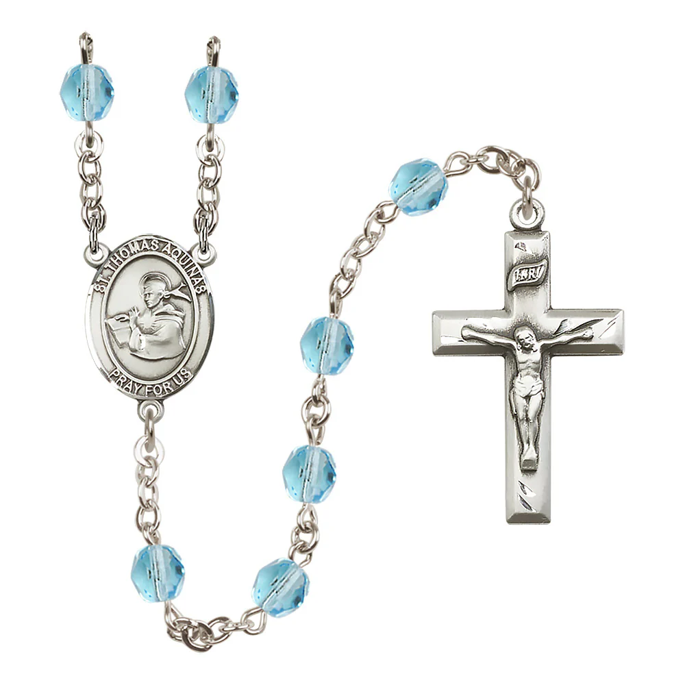 St. Thomas Aquinas Crystal Birthstone Rosary - Multiple Birthstones - Image 3