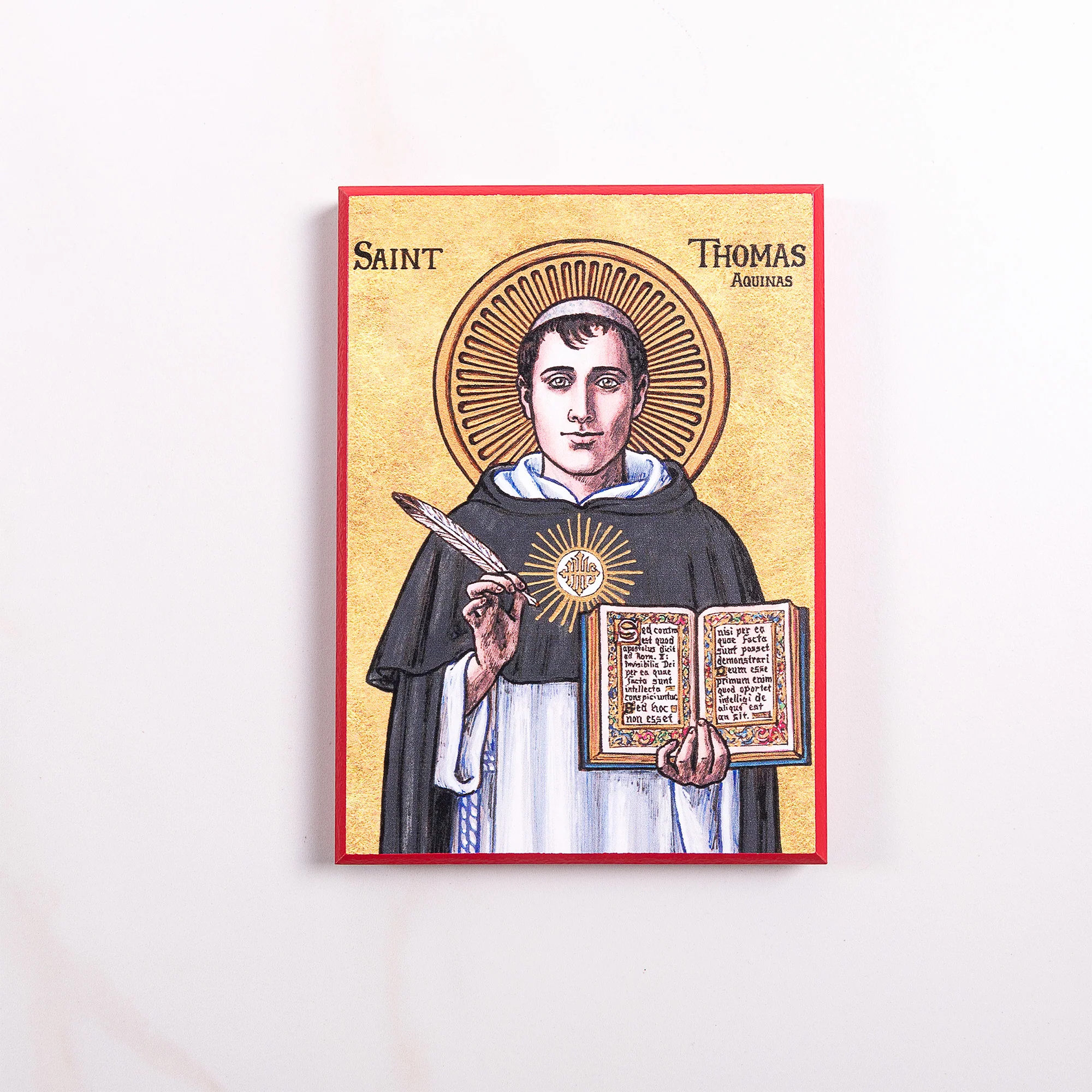 St. Thomas Aquinas Modern Icon Plaque - 5" x 7"
