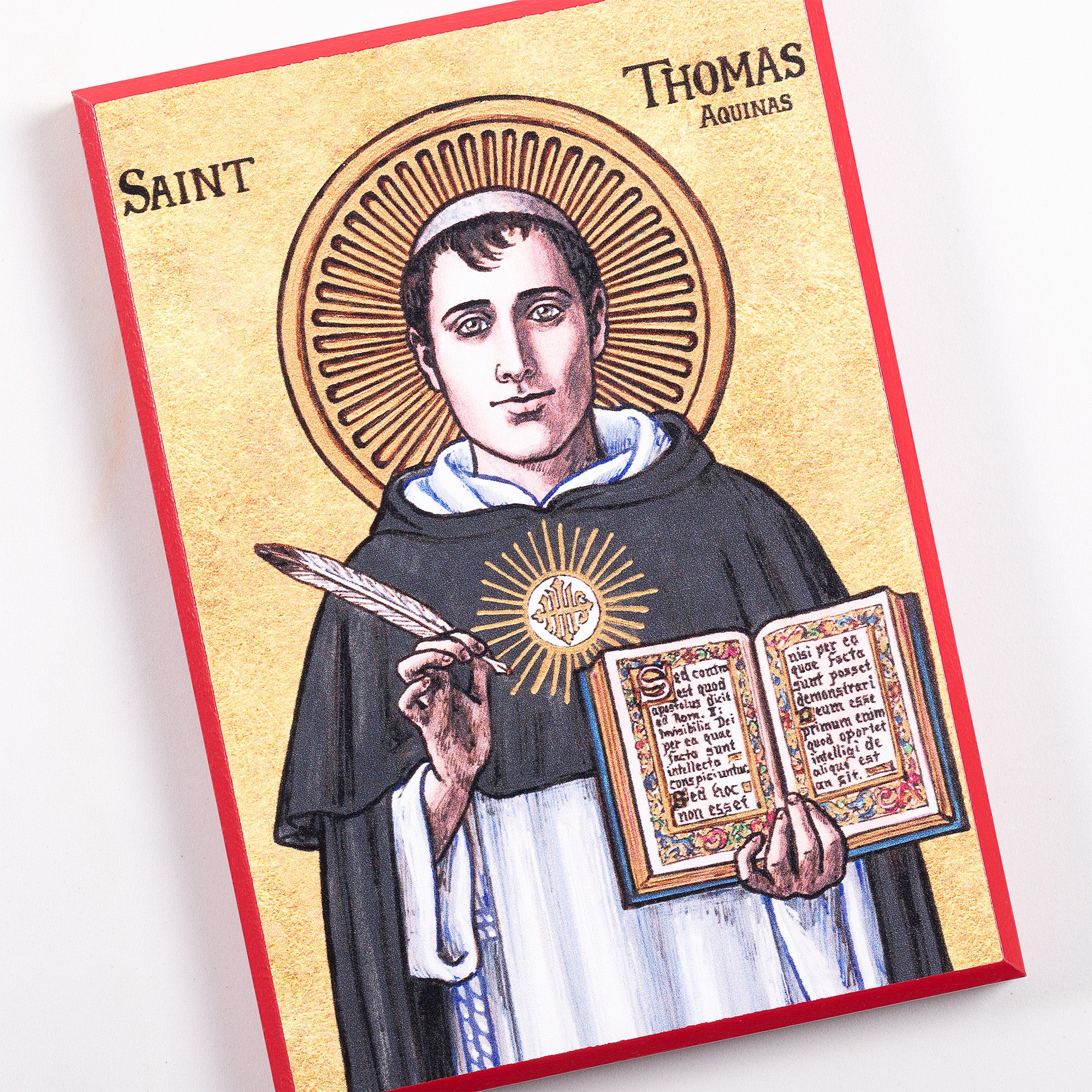 St. Thomas Aquinas Modern Icon Plaque - 5" x 7" - Image 4