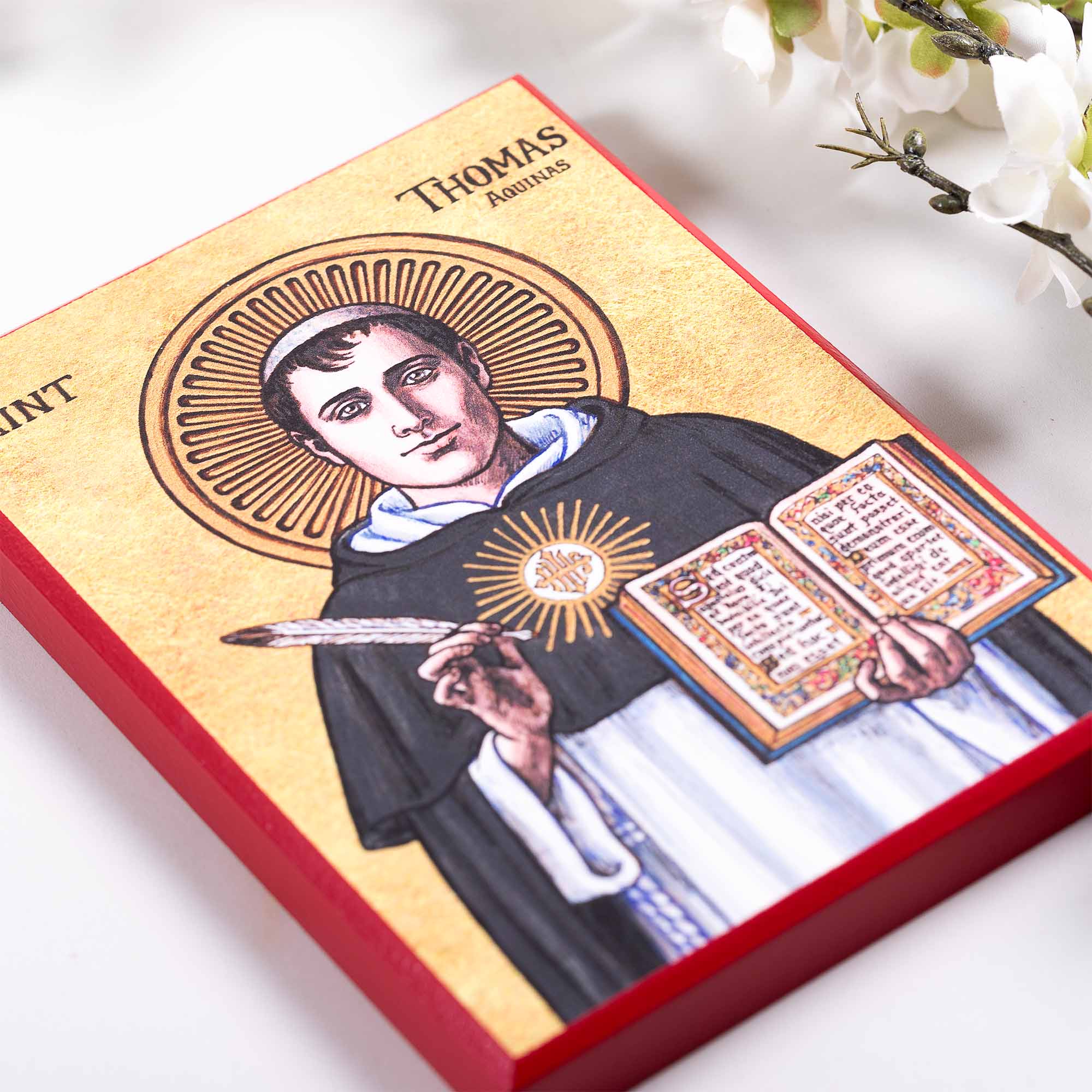 St. Thomas Aquinas Modern Icon Plaque - 5" x 7" - Image 5