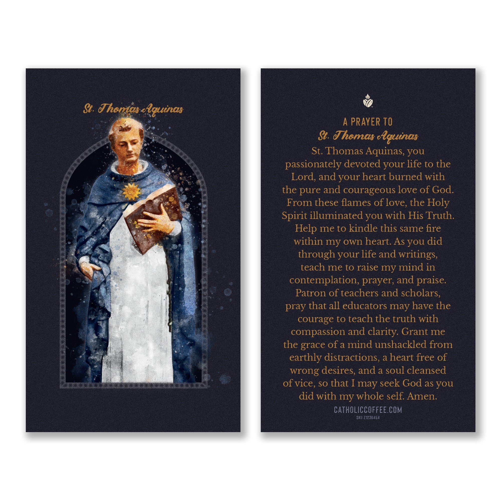St Thomas Aquinas Prayer Card - Pack of 3