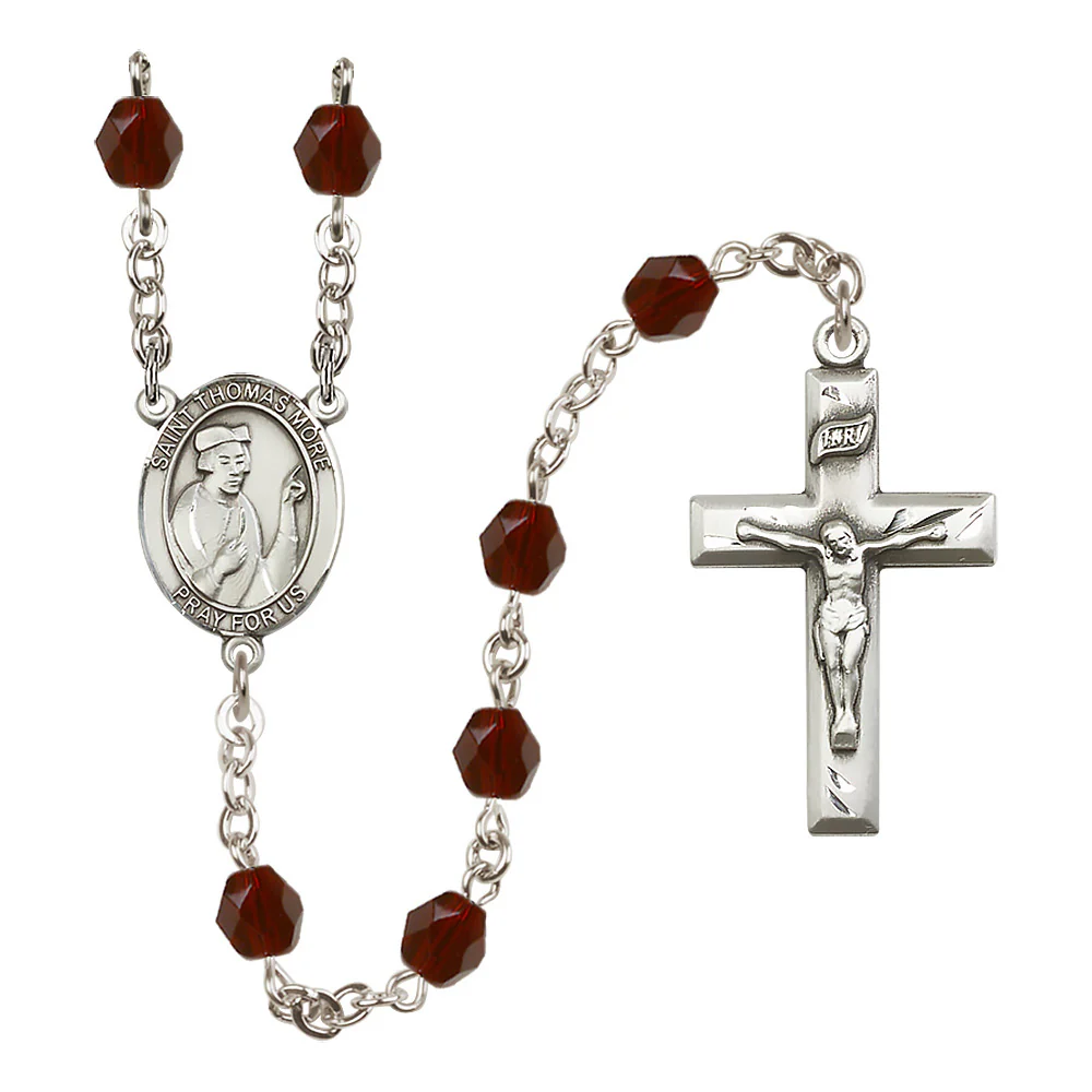 St. Thomas More Crystal Birthstone Rosary - Multiple Birthstones - Image 2