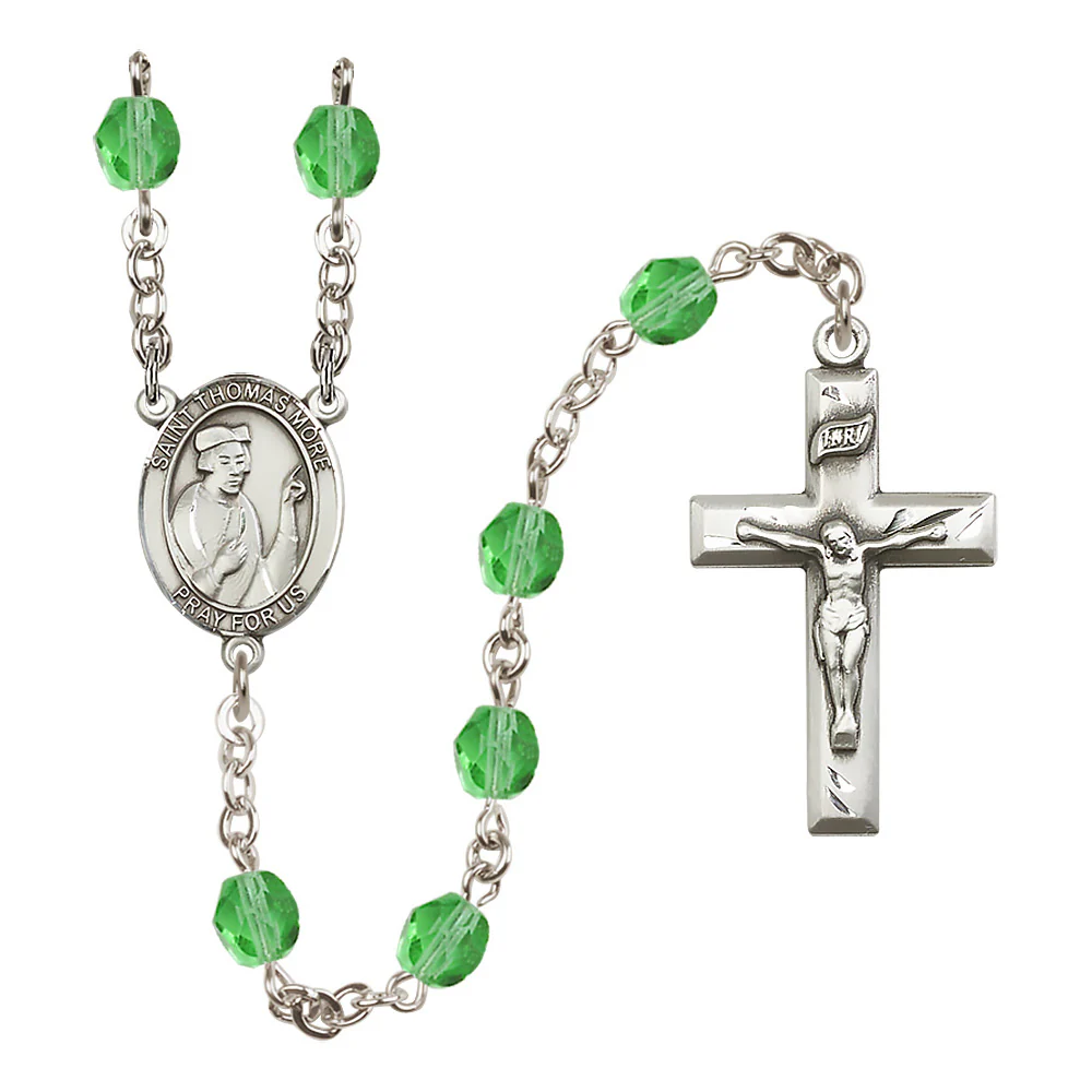 St. Thomas More Crystal Birthstone Rosary - Multiple Birthstones - Image 4