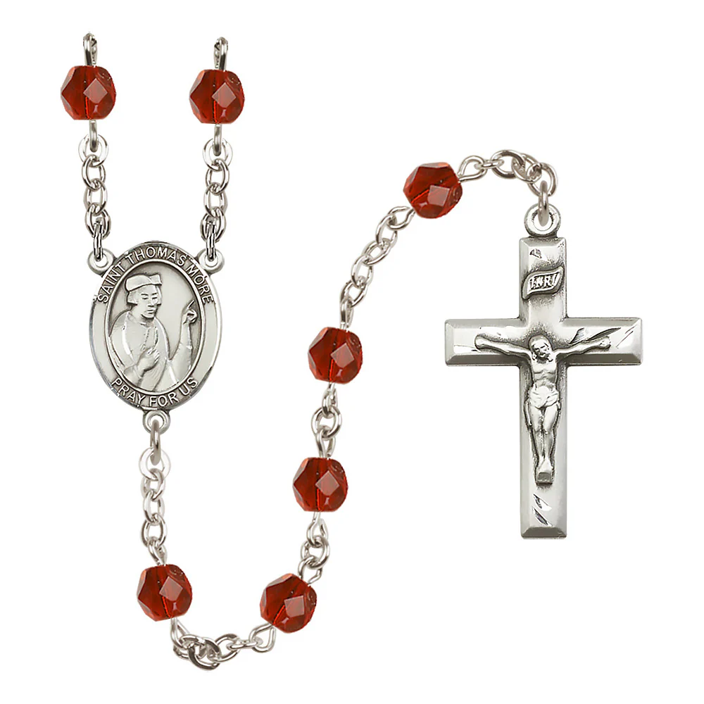 St. Thomas More Crystal Birthstone Rosary - Multiple Birthstones - Image 6