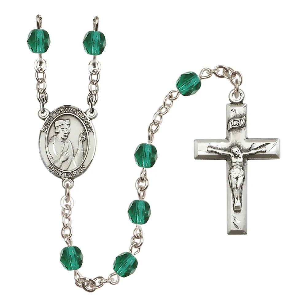 St. Thomas More Crystal Birthstone Rosary - Multiple Birthstones - Image 9