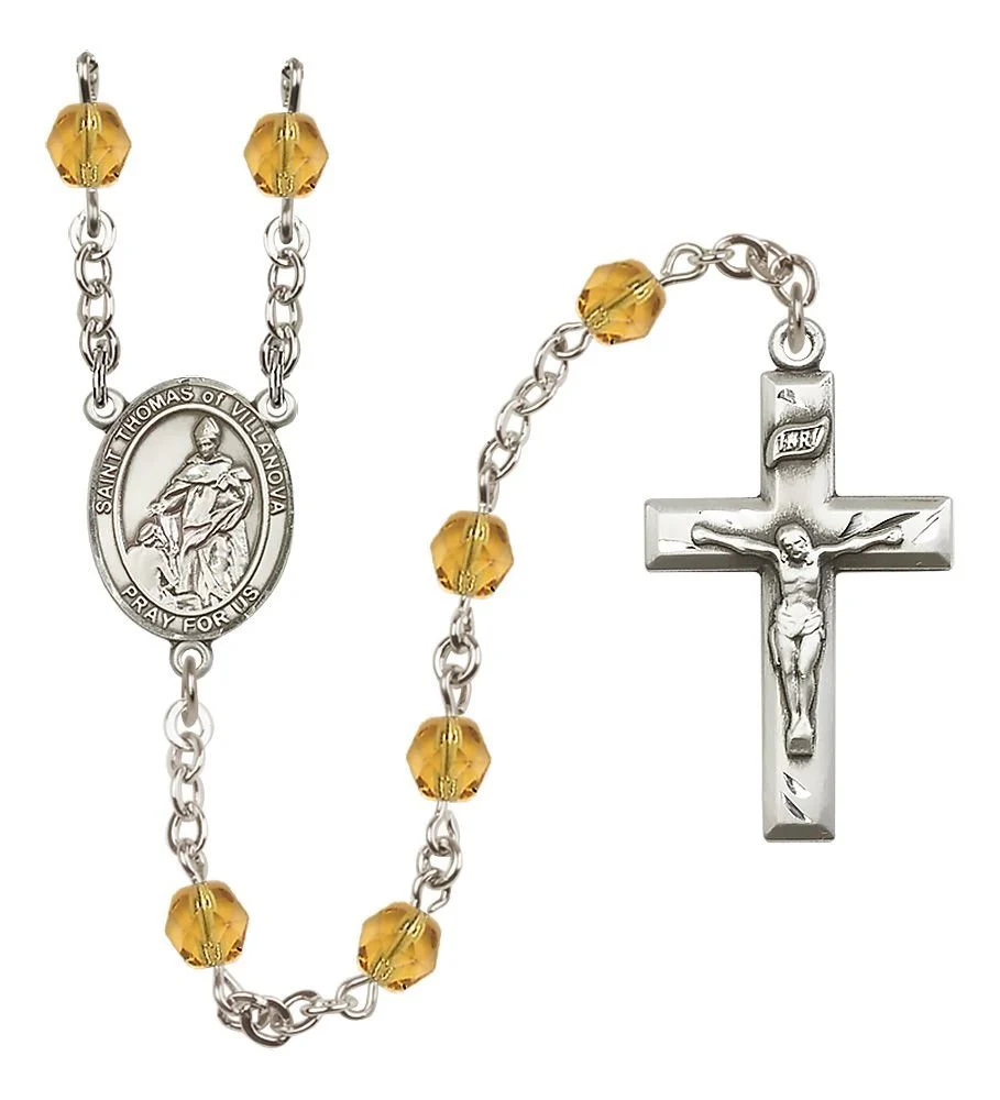 St. Thomas of Villanova Crystal Birthstone Rosary - Multiple Birthstones - Image 10