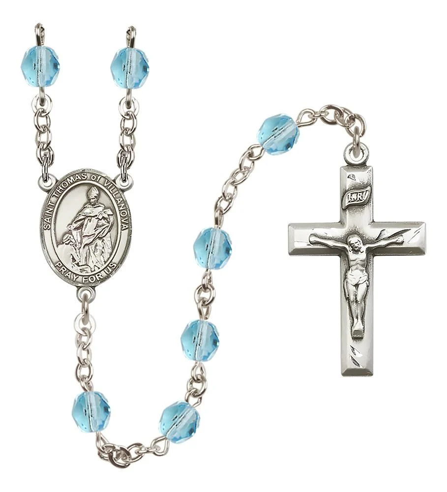 St. Thomas of Villanova Crystal Birthstone Rosary - Multiple Birthstones - Image 3