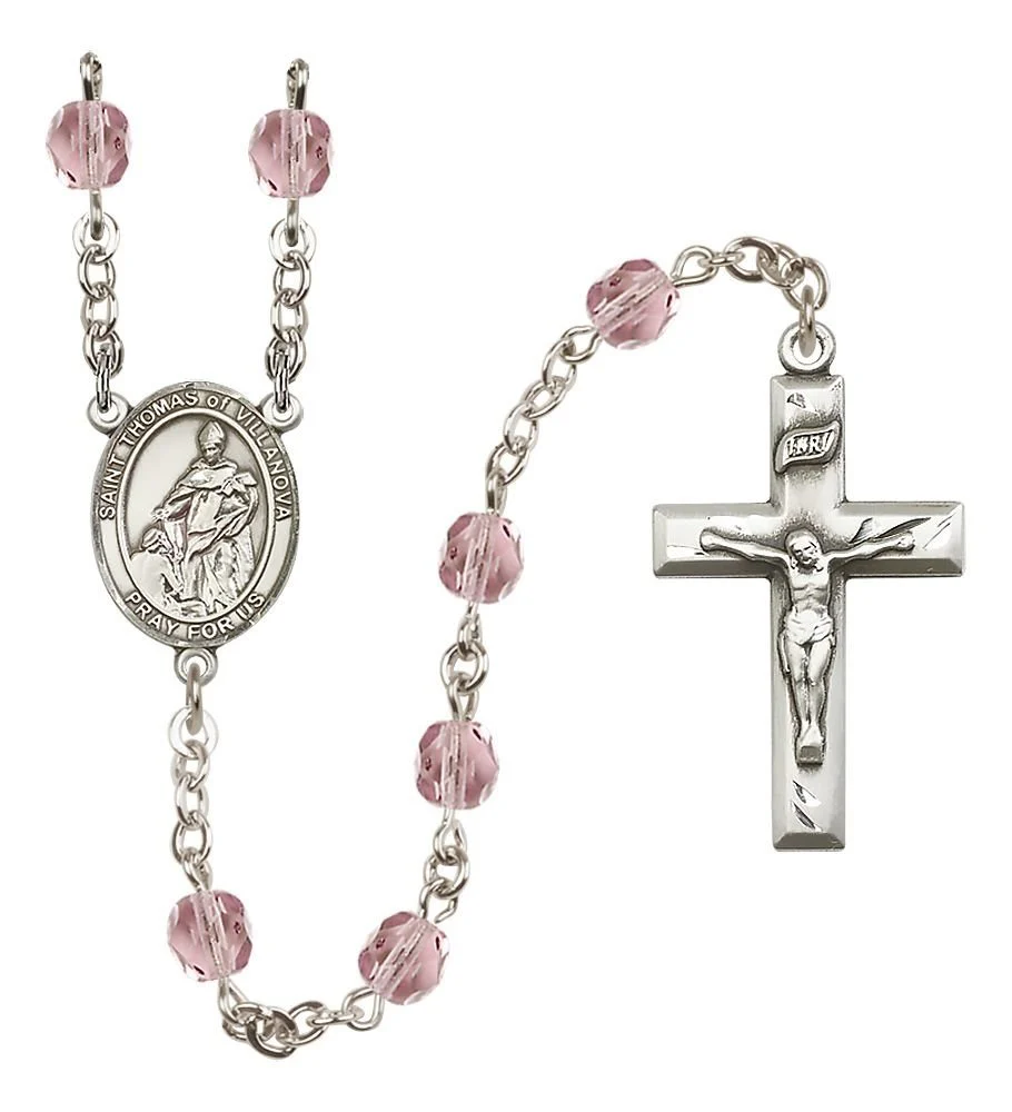 St. Thomas of Villanova Crystal Birthstone Rosary - Multiple Birthstones - Image 5