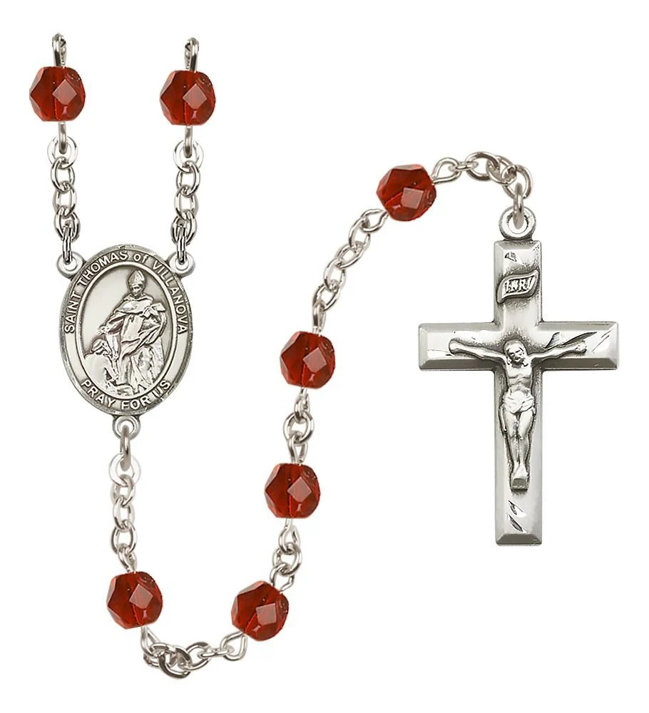 St. Thomas of Villanova Crystal Birthstone Rosary - Multiple Birthstones - Image 6