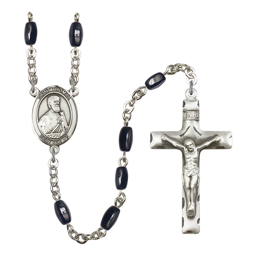 St. Thomas The Apostle 8X5mm Black Onyx Rosary