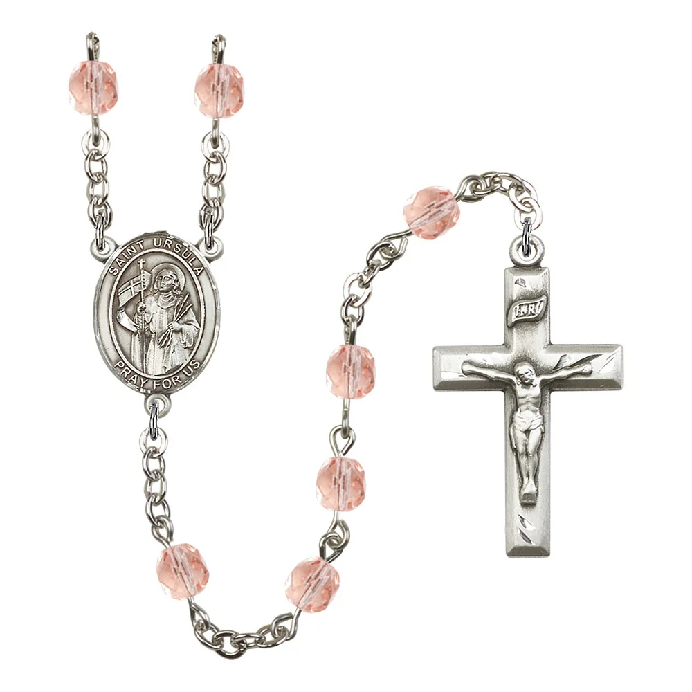 St. Ursula Pink October Rosary 6mm