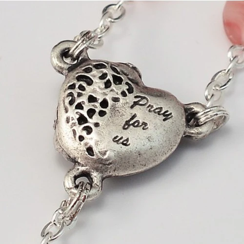 St. Valentine Silver Plated Rosary - Image 4