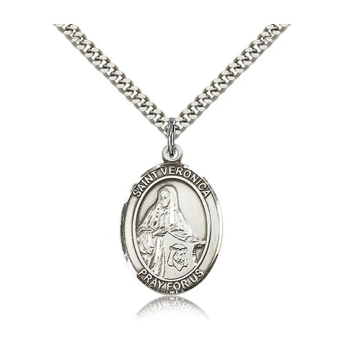 St. Veronica Pendant with Chain, Bliss, Sterling Silver