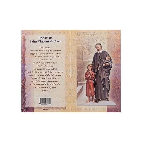 St. Vincent de Paul - Mini Lives of the Saints Folded Prayer Card
