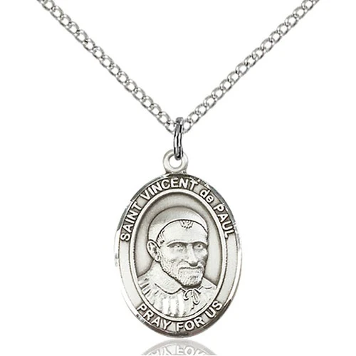 St. Vincent De Paul Pendant, Bliss, Sterling Silver