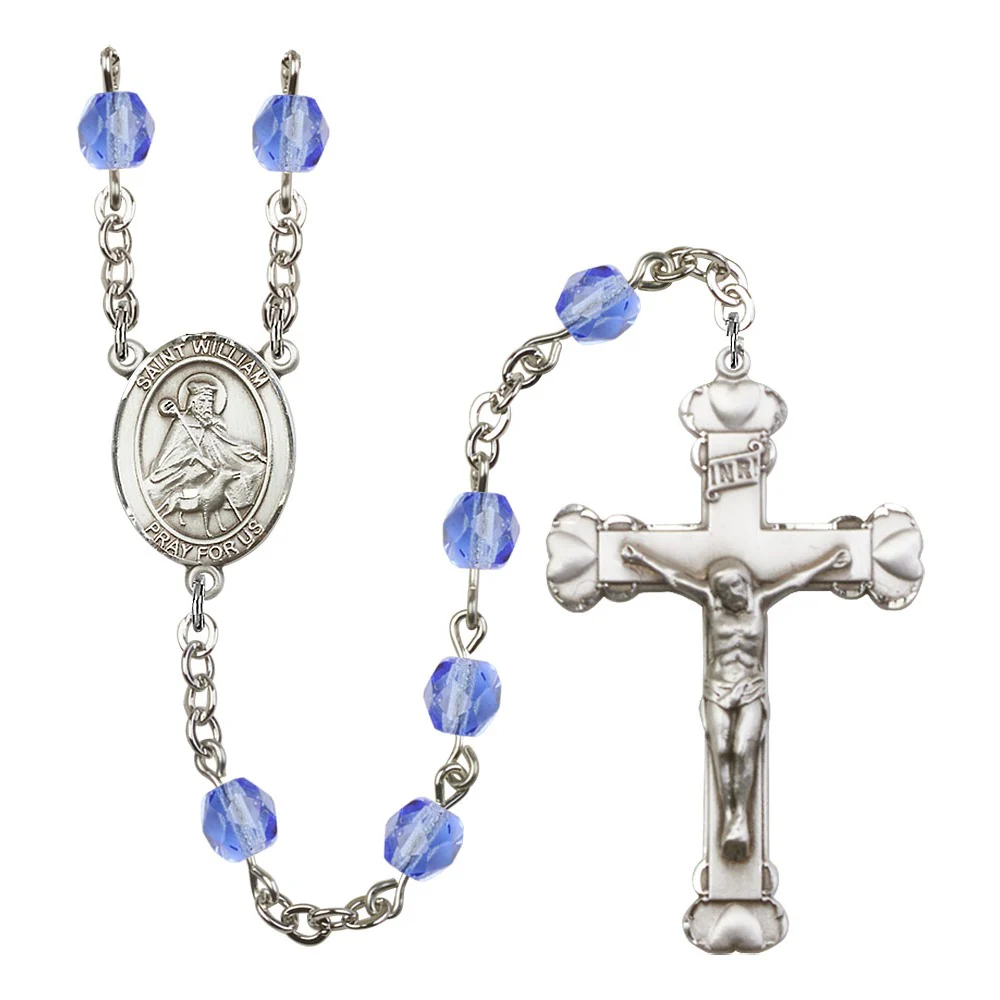 St. William Of Rochester Blue September Rosary 6mm