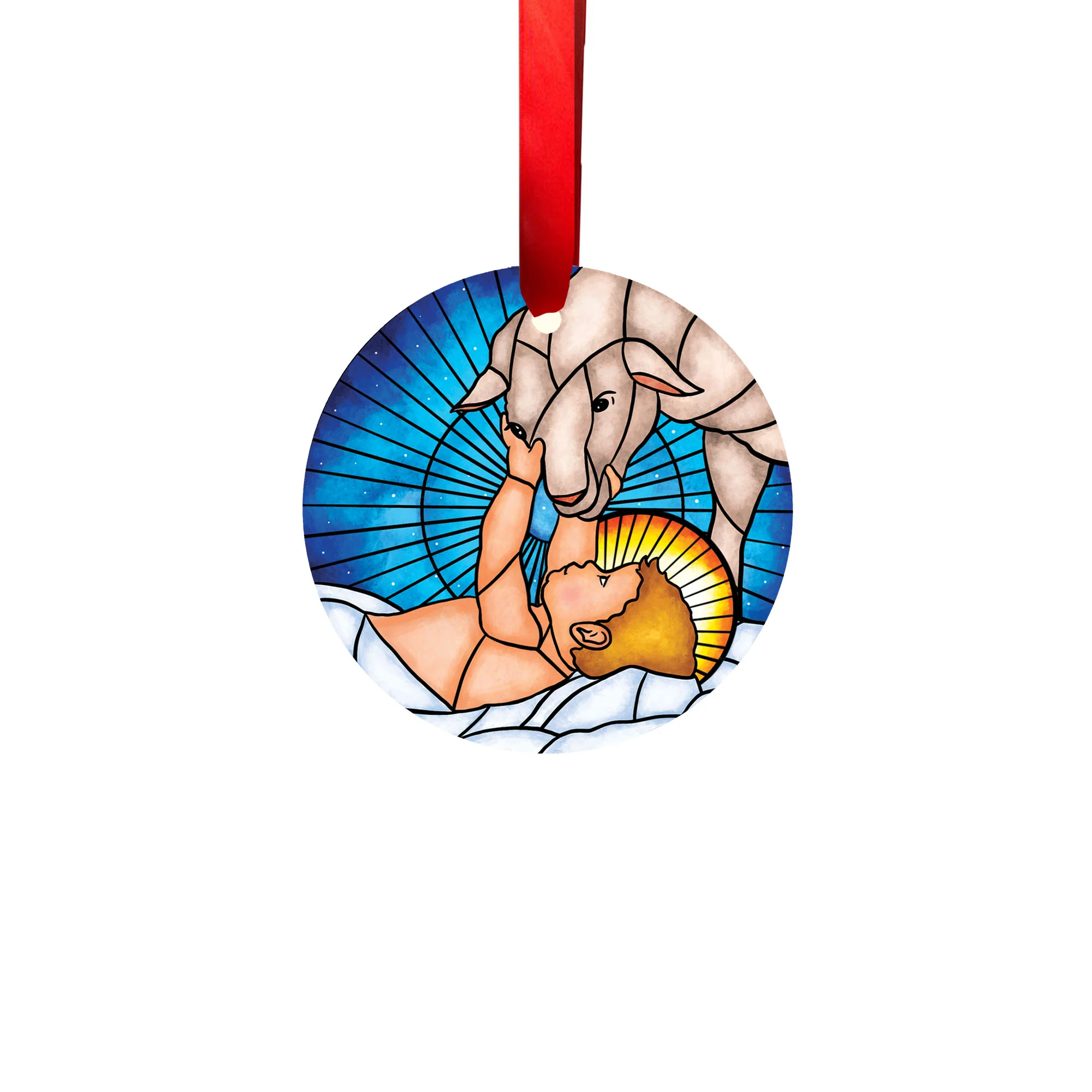 Stained Glass Baby Jesus Ornament - Image 2