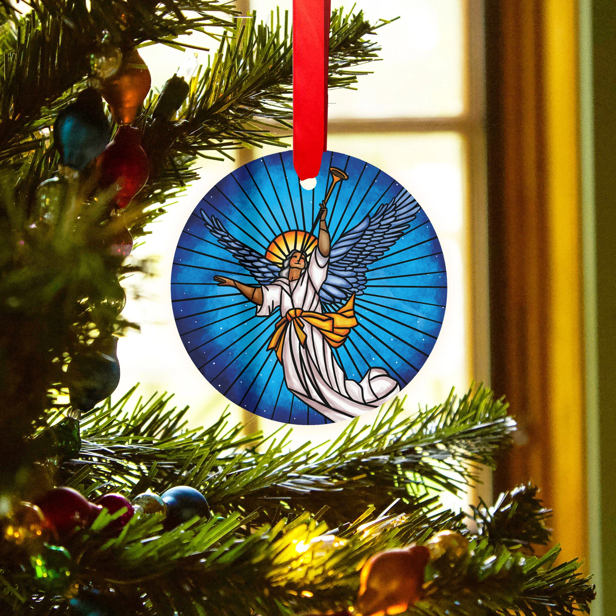 Stained Glass Christmas Angel Ornament