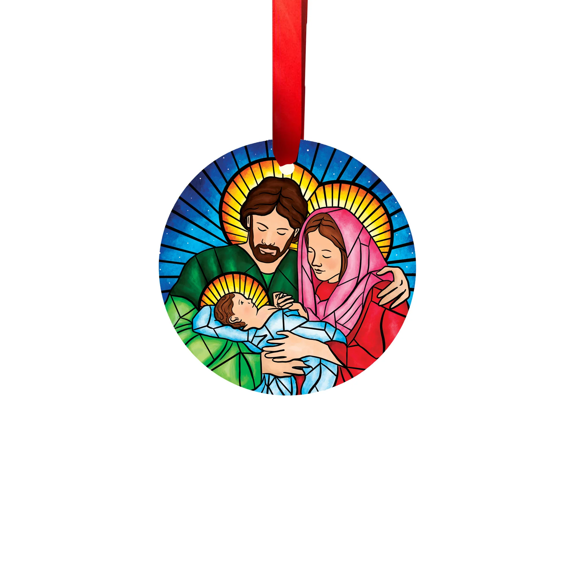 Stained Glass Holy Family Ornament - Image 2