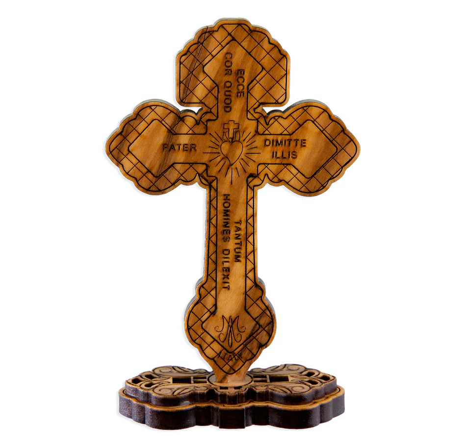 Standing Olive Wood Pardon Crucifix - 3.75" - Image 2