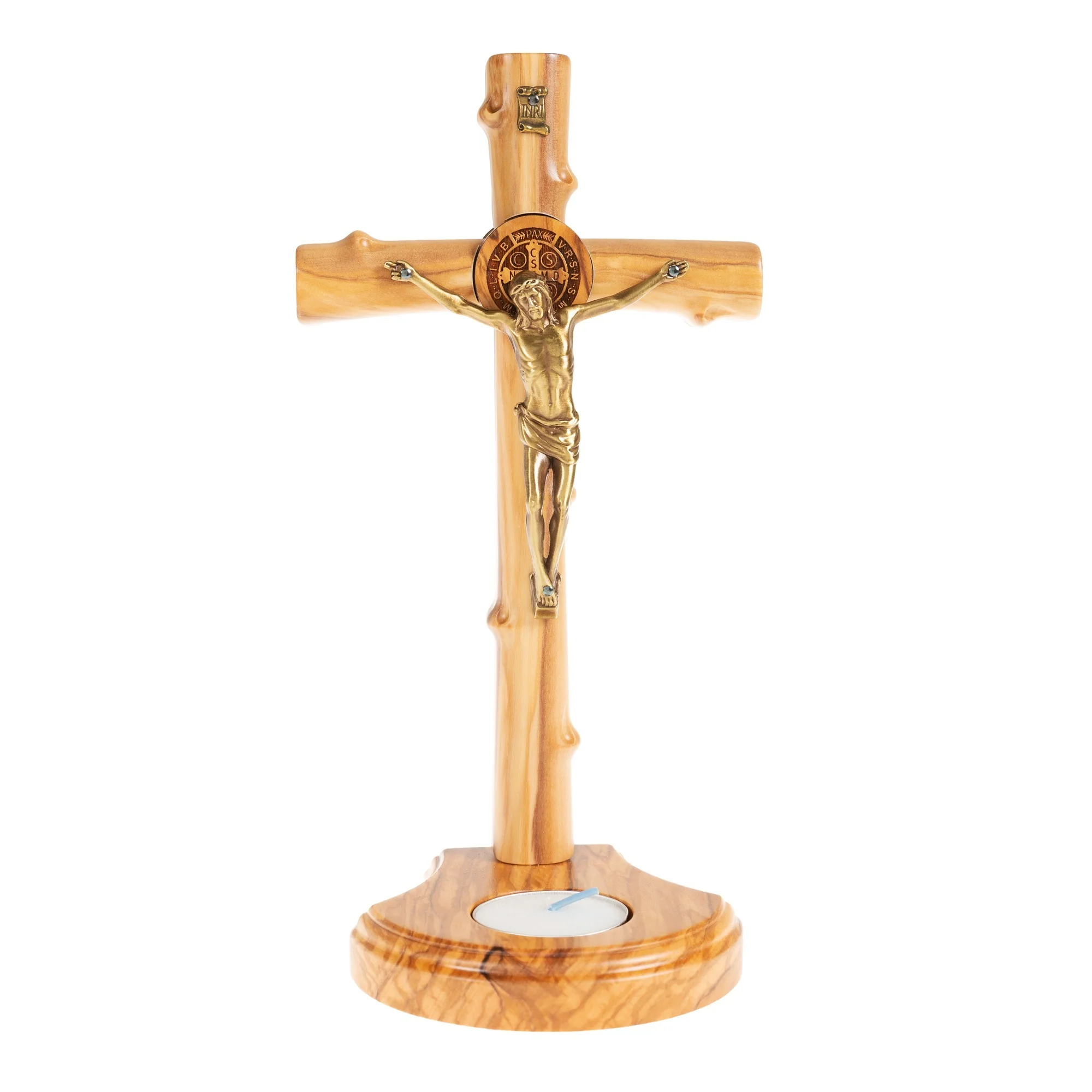 Standing St. Benedict Crucifix with Votive Holder - Image 2